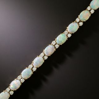 Estate Opal and Diamond Bracelet - 2