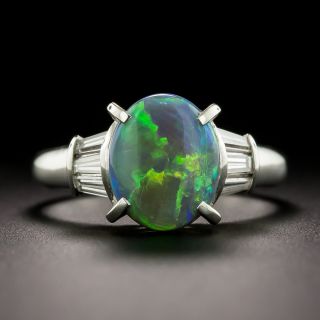 Estate Opal and Diamond Ring  - 2