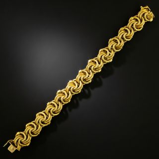 Estate Ornate 18K Triple-Knot Link Bracelet, Italian - 2