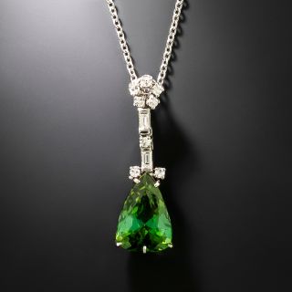 Estate Pear-Shaped Tourmaline and Diamond Necklace - 2