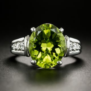 Estate Peridot and Diamond Ring - 2