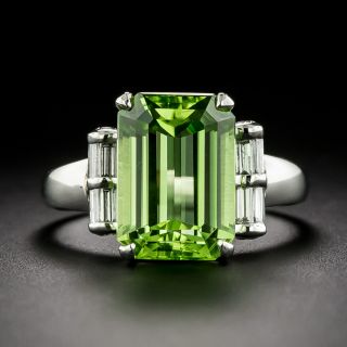 Estate Peridot and Diamond Ring - 2