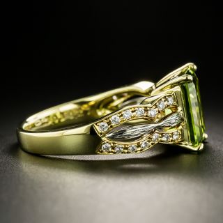 Estate Peridot and Diamond Two-Tone Ring