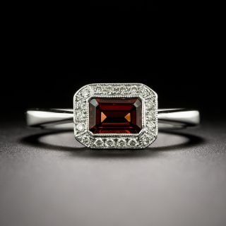 Estate Petite Garnet and Diamond Ring - 3