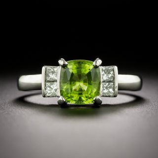 Estate Petite Peridot and Diamond Ring - 3