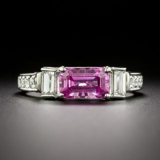 Estate Pink Sapphire and Diamond Ring - GIA - 2