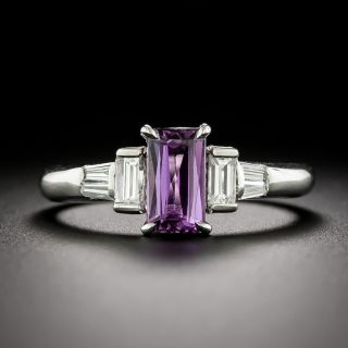 Estate Purple Sapphire and Diamond Ring - GIA - 2