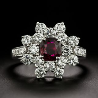 Estate Ruby And Diamond Starburst Ring - 2