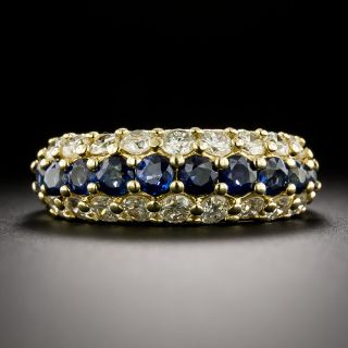 Estate Sapphire And Diamond Band Ring - 2