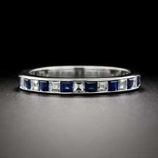Estate Sapphire and Diamond Band - 4