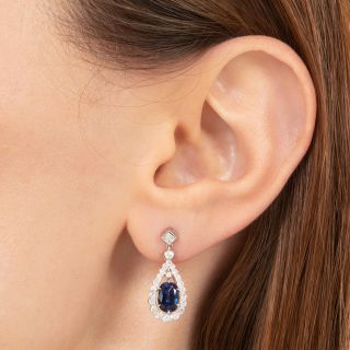 Estate Sapphire and Diamond Drop Earrings