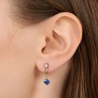 Estate Sapphire and Diamond Drop Earrings