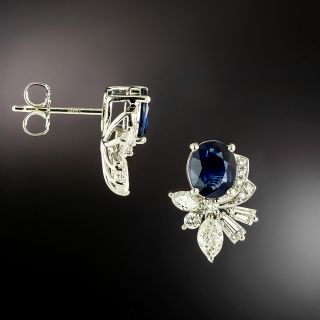 Estate Sapphire and Diamond Earrings