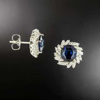 Estate Sapphire and Diamond Earrings - GIA 