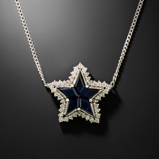 Estate Sapphire and Diamond Star Pendant - 2