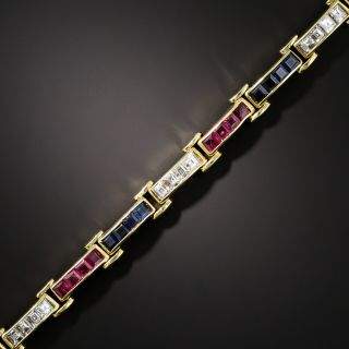 Estate Sapphire, Ruby and Diamond Bracelet - 2