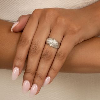 Estate Square Diamond Wave Ring