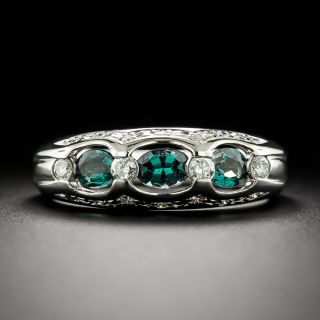 Estate Three-Stone Alexandrite and Diamond Ring - 3