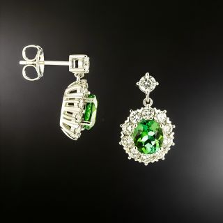 Estate Tourmaline and Diamond Drop Earrings - 3