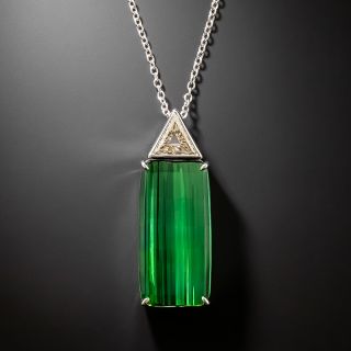 Estate Tourmaline and Diamond Pendant - 2