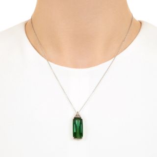 Estate Tourmaline and Diamond Pendant