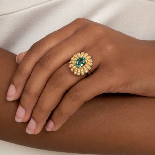 Estate Tourmaline and Diamond Ring