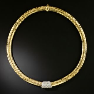 Estate Tubogas Necklace with Diamonds - 2