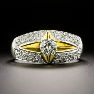 Estate Two-Tone 18K  Diamond Ring - 3