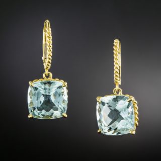 Estate Vera Wang Aquamarine Dangle Earrings - 2