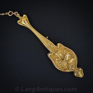 Exquisite Art Nouveau Lorgnette and Chain - 1
