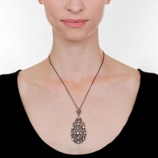 Exquisite Victorian Diamond Pendant Necklace