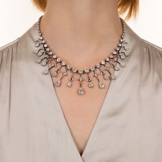 Extraordinary Edwardian Diamond Fringe Necklace