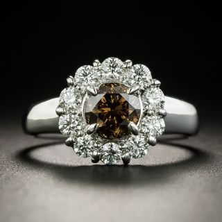 Fancy Brown 1.03 Carat Diamond Halo Ring - 1