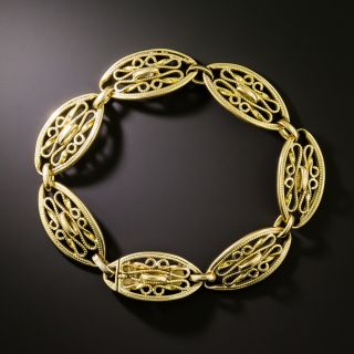 French 18K Fancy Link Antique Bracelet - 2