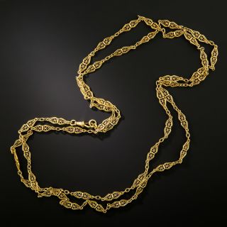 French Antique 18K Chain Necklace, 46 Inches - 4