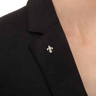 French Antique Fleur-de-Lys Diamond Stickpin