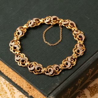 French Belle Époque Rose-Cut Diamond Bracelet