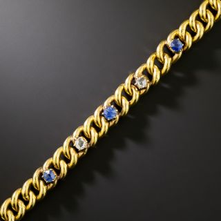 French Belle Époque Sapphire and Diamond Link Bracelet - 2