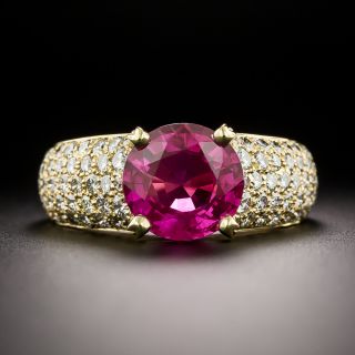 French Cartier 3.31 Carat Pink Burmese Sapphire and Diamond Ring - GIA - 3