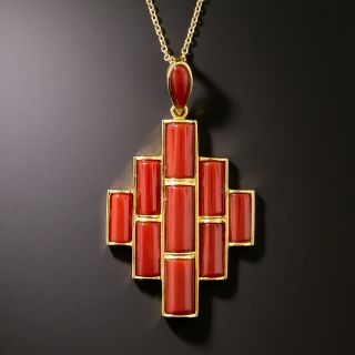 Geometric Coral Necklace - 3