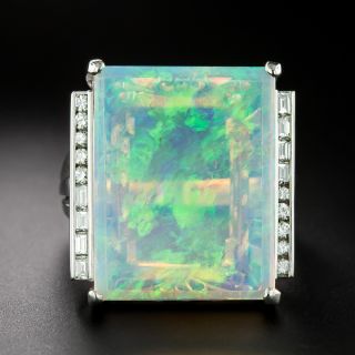 Geometric Opal and Diamond Ring - 3