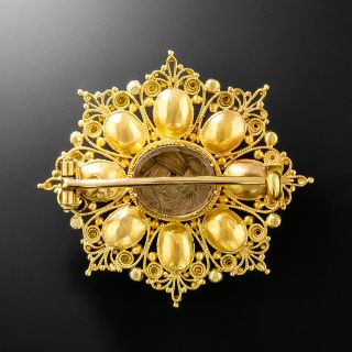 Georgian 18K Pink Topaz* Filigree Brooch