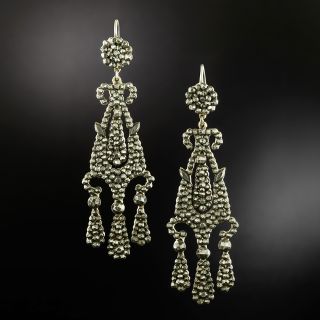 Georgian Cut-Steel Chandelier Earrings - 2