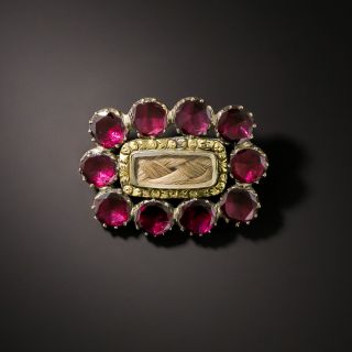 Georgian Garnet Memorial Brooch - 4