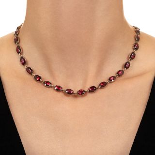 Georgian Garnet Rivière Necklace