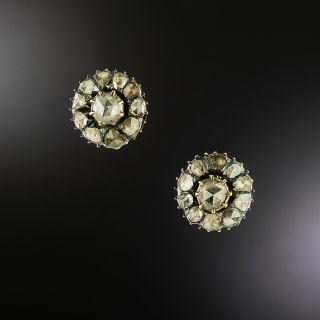 Georgian-Style Rose-Cut Diamond Cluster Earrings - 2