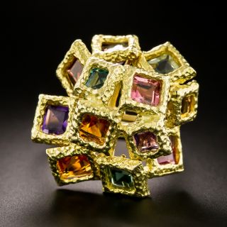 H. Stern Brutalist Multi-Gem Squares 18K Ring - 3