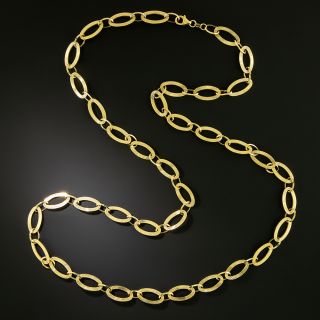 Italian 18K Oval Link Necklace - 2