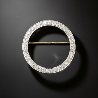 J.E. Caldwell Art Deco Diamond Circle Brooch - 2