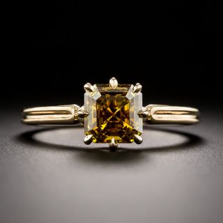 Lang Collection 1.71 Carat 'Natural Deep Yellow' Asscher-Cut Diamond Solitaire Ring - GIA - 2